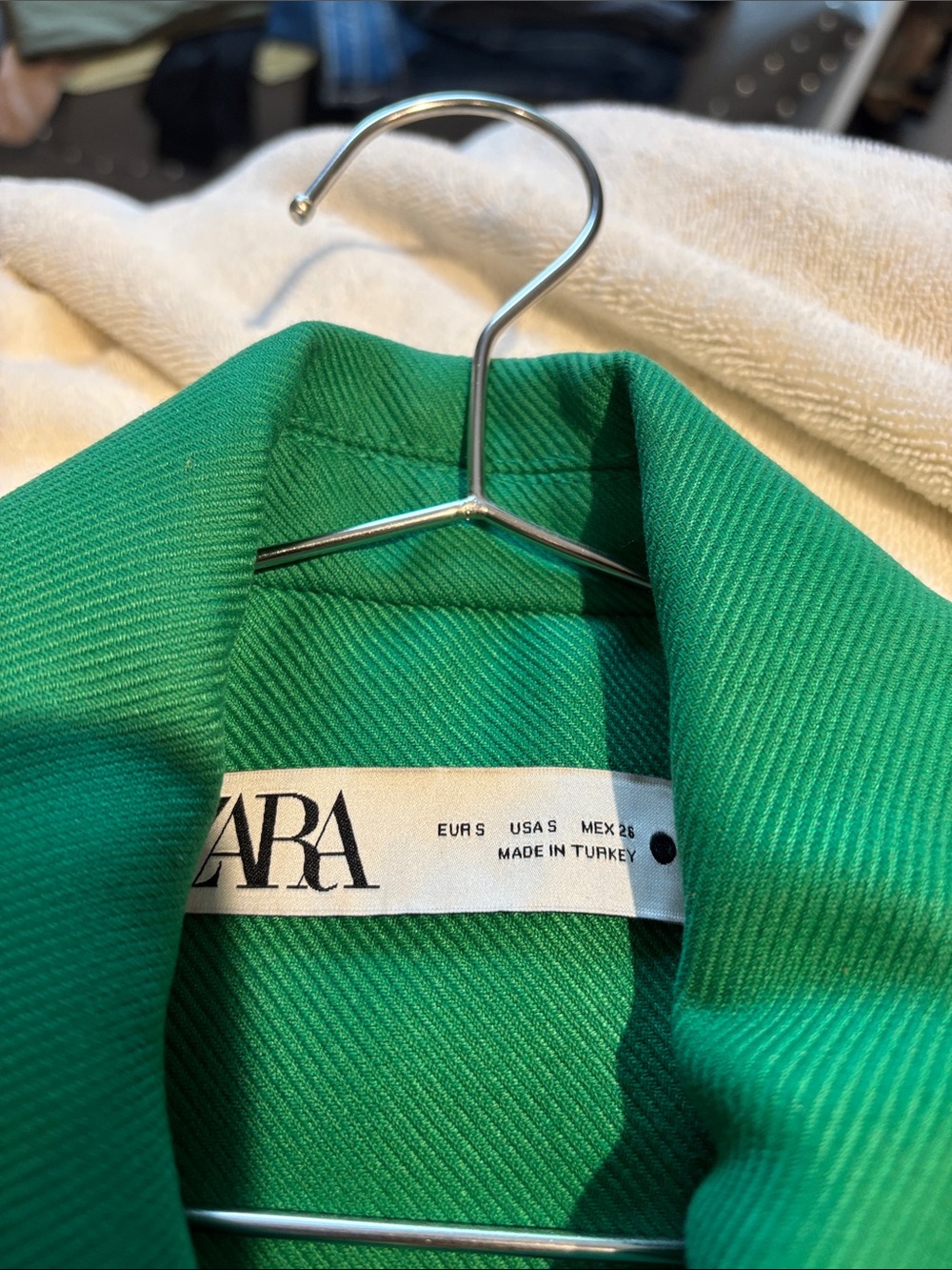 Zara Emerald Green Double-Breasted Pea Coat with Gold Buttons - Picture 6 of 6